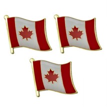 3 CANADA FLAG PINS 0.5&quot; Metal Lapel Pin Canadian Maple Leaf Hat Tie Tack... - $204.98 MXN