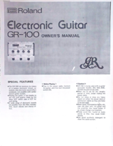 Roland GR-100 Electronic Guitar Effects Box Owner&#39;s Manual Booklet, Repr... - $15.54