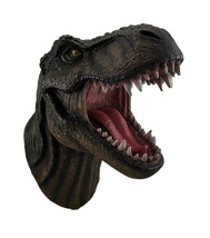Jurassic Jaws Snarling Tyrannosaurs Rex Wall Mounted Dinosaur Head Sculpture - £110.76 GBP
