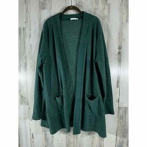 Zenana Cardigan Sweater Open Front Heathered Green Size 3X - £13.78 GBP
