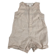 Burberry baby Boy White Tan Stripe Short Overalls Romper Easter Sunsuit ... - $69.45 CAD