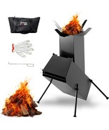 Rocket Stove For Camping Heavy Duty Wood Burning Stove With Adjustable, ... - $64.95