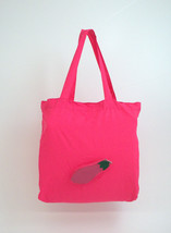 Bey Berk Fuscia Eggplant Re-usable Foldable Bag Recycled Leather/Nylon  - £11.95 GBP