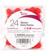 Pom-Poms 10mm 24/Pkg-Red - £8.27 GBP