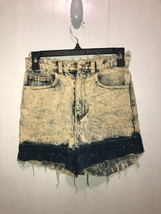 Vintage American Apparel 100% Cotton Denim Acid Washed Shorts SZ 26 Made In USA - £12.36 GBP