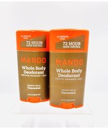 2 Pk Mando Whole Body Deodorant Unscented Smooth Solid 2.6 Oz 72 Hr Prot... - $24.42 CAD