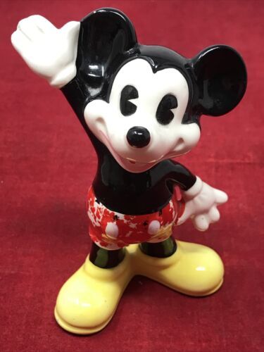 Vintage Mickey Mouse Ceramic 4" Figure High Five - Walt Disney Productions  - $11.87