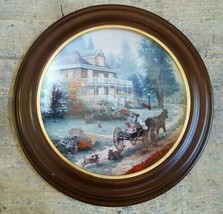 Thomas Kinkade Collector Plate A Carriage Ride Home W/WOODEN Frame 3rd Issue - $57.08