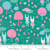 Moda Spring Bunny Fun Jade 20543 14 Quilt Fabric By The Yard By Stacy Iest Hsu - £5.65 GBP