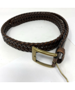 New Dockers Brown Leather Bonded Lacing Belt Size 32 - $709.43 MXN