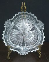 Cut Glass Brilliant Period Dessert Plates Dishes 6.25" Set of 6 image 2