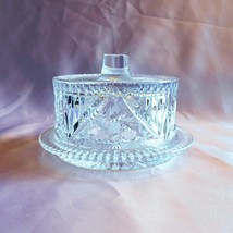 Cut Glass Round Covered Cheese or Butter Dish # 22049 - £33.14 GBP