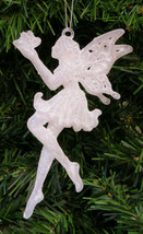 IRIDESCENT GLITTERED FAIRY/FAERIE HOLDING BUTTERFLY CHRISTMAS TREE ORNAMENT - $9.88