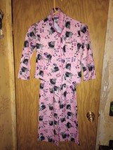 Joe Boxer Sleepwear Set Girls M 7/8 Pink Flannel Rock On Cats Pajama Top... - $8.34
