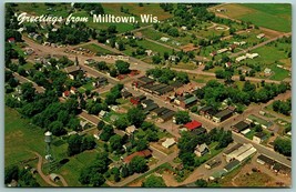 Aerial View Greetings From Milltown Wisconsin WI UNP Unused Chrome Postcard I6 - £3.68 GBP