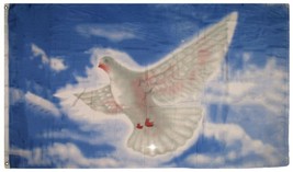 Dove Of Peace Blue Sky Clouds Peace On Earth Peaceful Bird 3X5 Flag Rough Tex® - £14.78 GBP