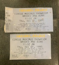 Brooks And Dunn Caesars Palace las Vegas Concert Ticket Stub Vintage Dec 7 1995 - £12.45 GBP