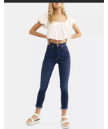 Free  People Blue Dark Blue raw hem High Rise Skinny Ankle jegging Jeans... - £21.95 GBP