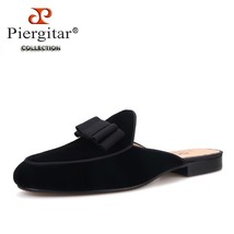 new design handmade butterfly-knot men velvet slippers leather insole fashion pa - £175.95 GBP
