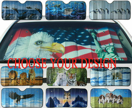 CC Car Window Sun Shade /American Flag /Eagle /Polar Bear /Dolphin /Puppies - £10.38 GBP
