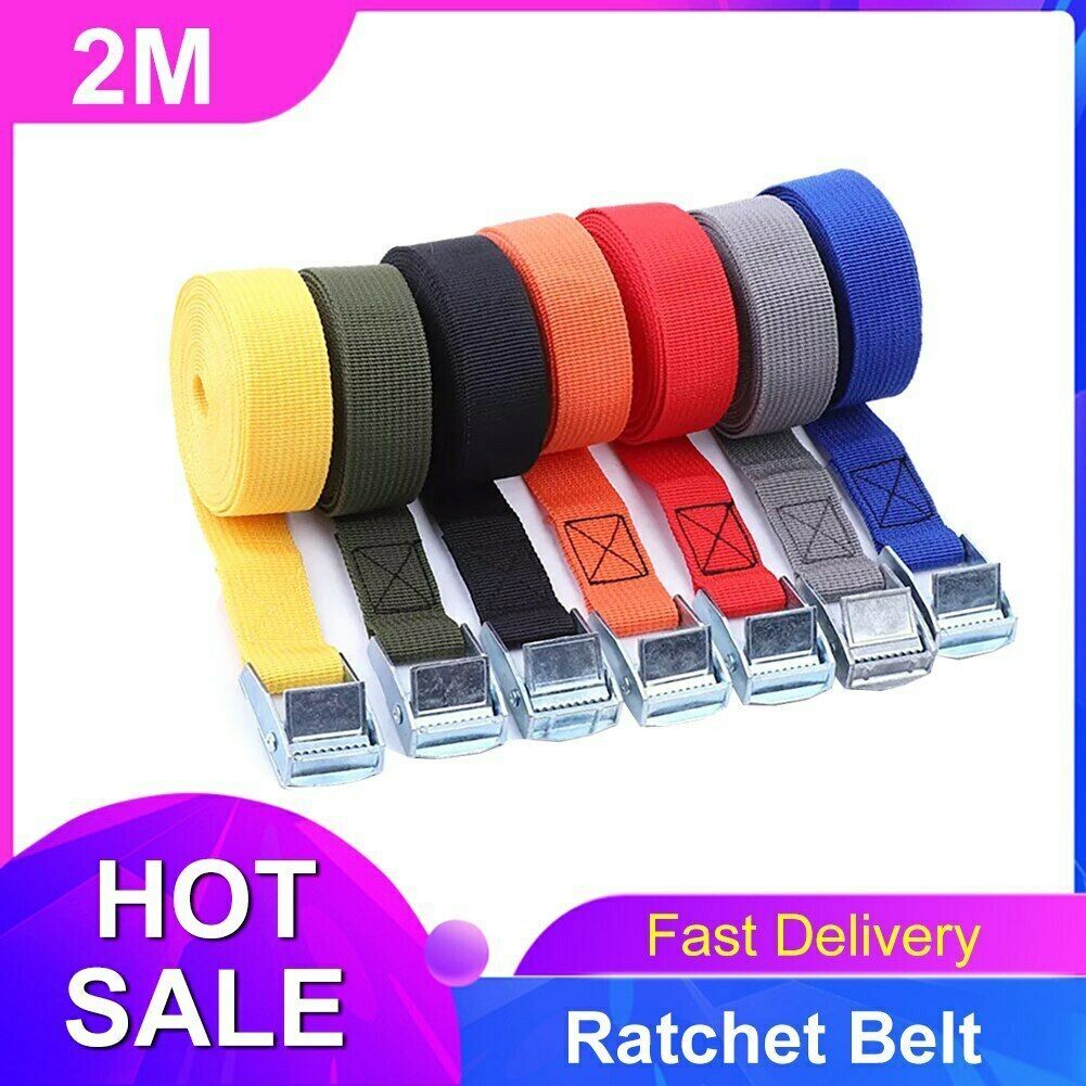 2M Buckle Tie-Down Belt Cargo Straps With Metal Buckle Tow Rope Strong R... - $11.06+