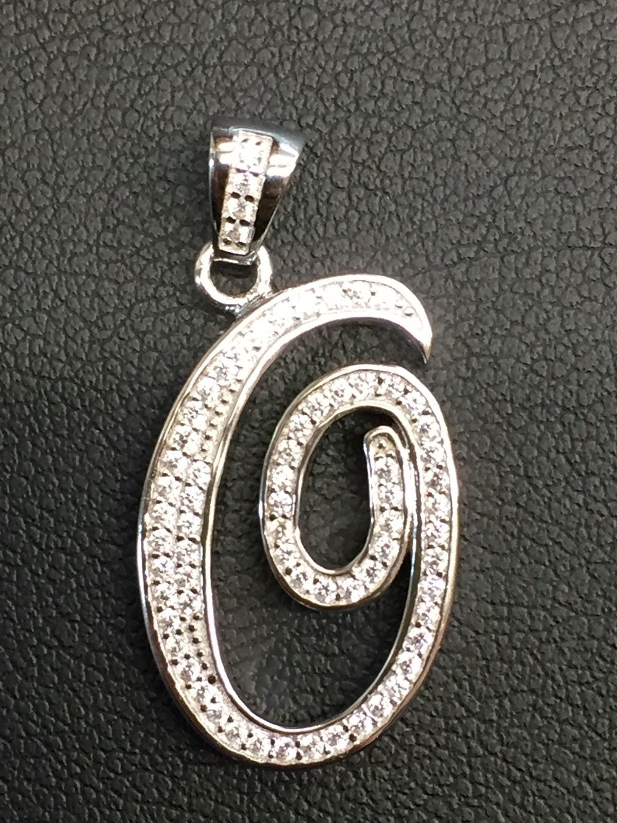 Primary image for NEW!! 925 Sterling Silver CZ Letter Initial "O" Pendant Necklace