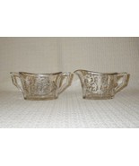 Sterling Silver Overlay Vintage Glass Sugar &amp; Creamer Urn with Flowers &amp;... - £34.70 GBP