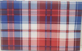 Peva Flannel Back Tablecloth 52&quot;x70&quot;Oblong, Multicolor,Red,White &amp; Blue Plaid,Hl - £11.86 GBP