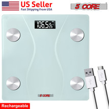 5Core Digital Bathroom Scale for Body Weight Fat Rechargeable 400 lb/180kg⭐⭐⭐... - £12.71 GBP+