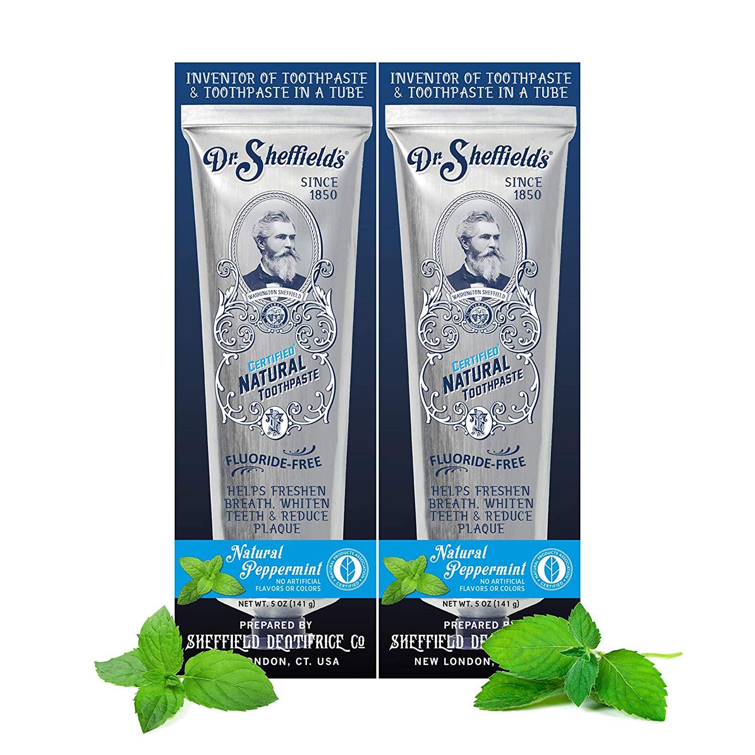  Dr. Sheffields Certified Natural Toothpaste (Peppermint) 2 pack MADE IN USA NEW - $34.90