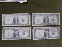 Lot of 4 1935 $1 Silver Certificates (Series E/F) - £11.77 GBP