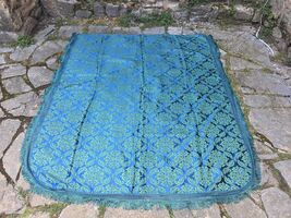 Shiny vintage bedspread, rayon bedspread in rich colors, 240x200 cm bedp... - $120.00