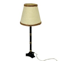 Vtg Doll House Miniature Furniture Standing Floor Lamp Drum Shade Wired Works - £14.90 GBP