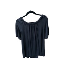 Daisy Fuentes Womens Size Medium Scoop Neck Short Sleeve TShirt Tee Ruffle Colla - £8.13 GBP