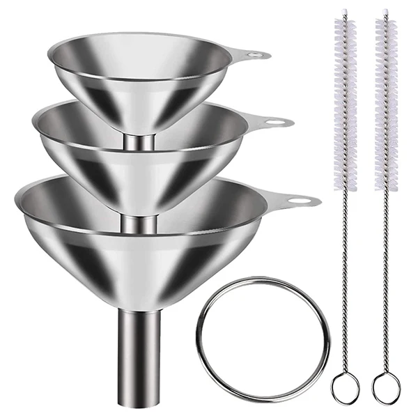 5Pcs Stainless Steel Kitchen Funnels Set Food Grade Metal Funnels for Fi... - £15.75 GBP