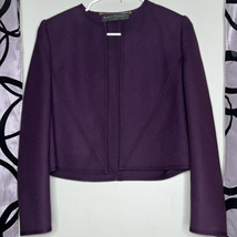 Louis Feraud purple virgin wool open blazer, size 40/ US 8 - £34.67 GBP