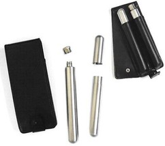 Tube Flask And Stogie Holder Combo Hip Stainless Steel Pouch Novelty Flasks New - £18.97 GBP