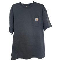 Carhartt Mens T Shirt Gray Sz Large Chest Pocket Short Sleeve Tee Original Fit - £12.44 GBP