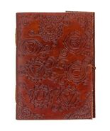 Leather Chakra Symbols Blank Book of Shadows or Journal! - $289.69 MXN
