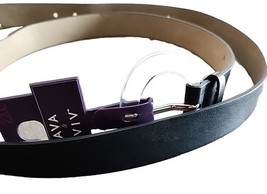 Ava &amp; Viv™ ~ Women&#39;s 2XL ~ BLACK ~ Solid Pattern Belt ~ Translucent Buckle - $28.06 CAD
