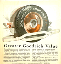 Antique 1924 Goodrich Tires XL Advertisement Ephemera Automobilia 14 x 1... - £20.83 GBP