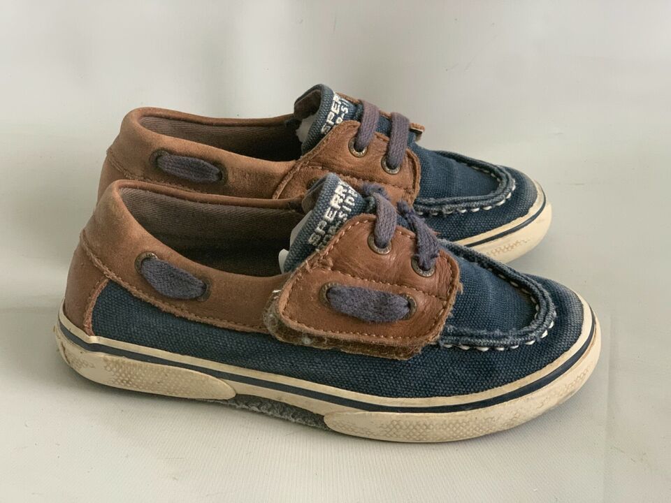 Primary image for SPERRY TOP SIDER Brown Blue Boat Shoe Slip On Toddler Boys Size 10M CB51332 Used