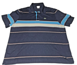 Lacoste Shirt Mens XL Polo Croc Logo Blue Short Sleeve Pique Knit Collared - £14.39 GBP