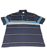 Lacoste Shirt Mens XL Polo Croc Logo Blue Short Sleeve Pique Knit Collared - $18.37