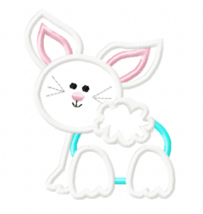 Bunny on All Fours Machine Embroidery Applique Designs - $4.00