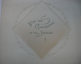 Vintage Holiday Card “With Compliments of the Season “(on the front) inside a ph - £3.99 GBP