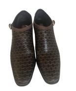 Brighton Turner Brown Leather Woven Buckle Accent Ankle Boots Heels Shoe... - $34.28