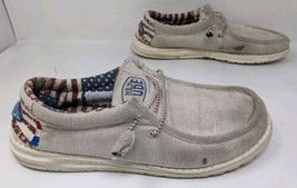 Hey Dude Wally Shoes Men&#39;s Size 9 American Flag Stars N Stripes Patriotic USA - £15.52 GBP