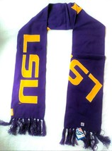 Lsu Tigers Reversible Winter Knit Scarf Purple &amp; Gold New Nwt Ncaa Licensed - £13.36 GBP
