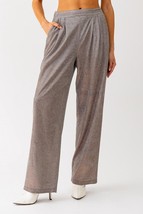 Le Lis Shine Glitter Trouser Pant Tan/silver - $27.00